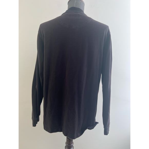 Vintage Timberland Cotton Long Sleeve Polo Sweatshirt Black White Logo Large SG - Picture 4 of 8